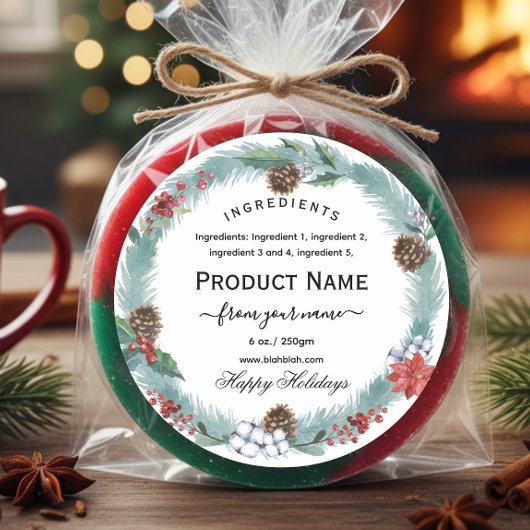 Kerstjam ingrediënt Label met krans