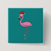 Kerstjargon met Santa Hat Vierkante Button 5,1 Cm (Voorkant)