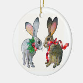kerstjaskonijnen keramisch ornament (Links)