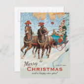 KerstJenny Nyström CC0932 Kinderen in slee Feestdagenkaart (Voorkant / Achterkant)