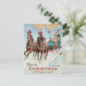 KerstJenny Nyström CC0932 Kinderen in slee Feestdagenkaart (Staand voorkant)