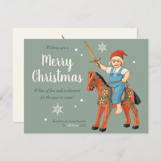 KerstJenny Nyström Lill-Nisse, Rijbewijs CC0323 Briefkaart (Voorkant / Achterkant)