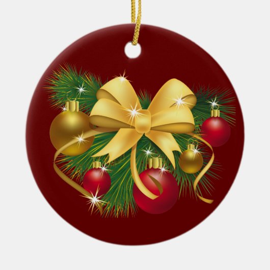 Kerstjingle Bell Keramisch Ornament (Voorkant)