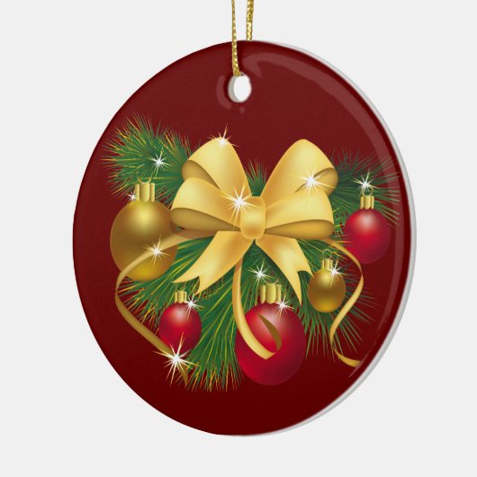 Kerstjingle Bell Keramisch Ornament (Links)