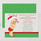 Kerstjongen Baby shower Uitnodiging gepersonalisee (Voorkant / Achterkant)