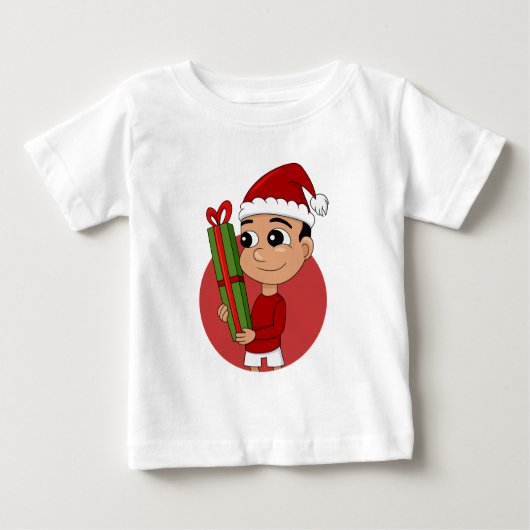 Kerstjongen cartoon baby T-Shirt (Voorkant)