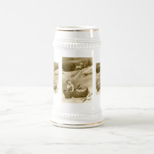 Kerstjongen, kruid en maretak bierpul