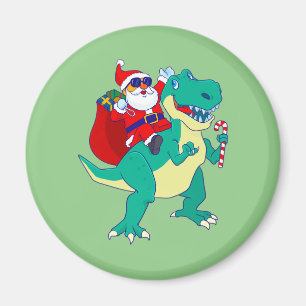 kerstjongens Dinosaur Santa T Rex Xmas Dino Love Magneet
