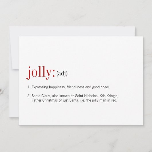 Kerstjongetdefinitie Feestdagenkaart (Voorkant)