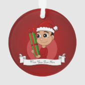 Kerstjongetensornament cartoon ornament (achterkant)