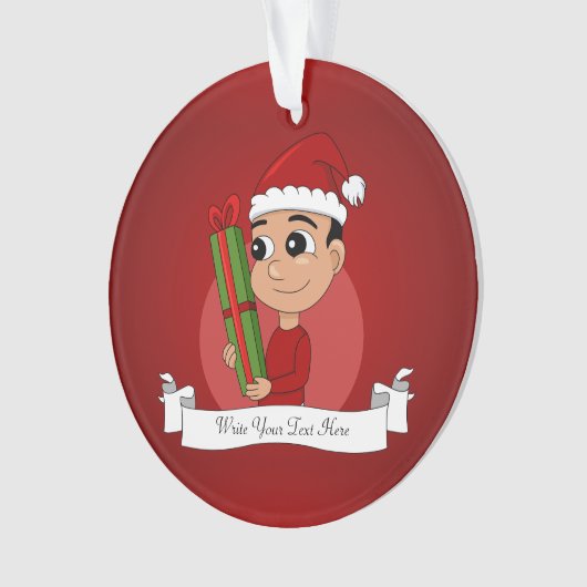 Kerstjongetensornament cartoon ornament (voorkant)