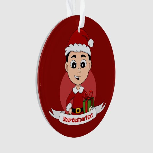 Kerstjongetensornament cartoon ornament (voorkant)