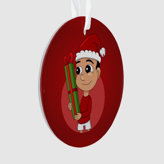 Kerstjongetensornament cartoon ornament (voorkant)