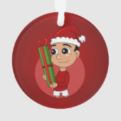 Kerstjongetensornament cartoon ornament (achterkant)