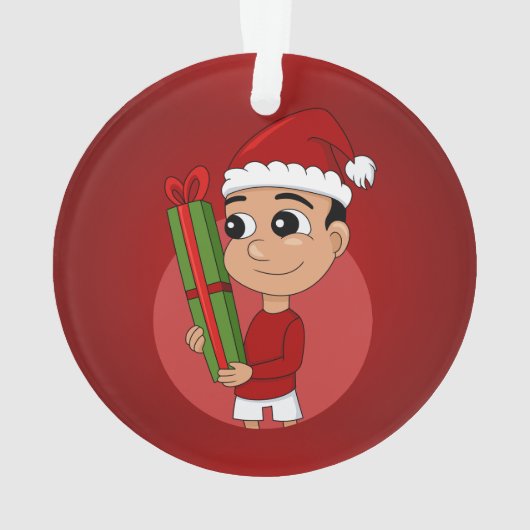 Kerstjongetensornament cartoon ornament (achterkant)