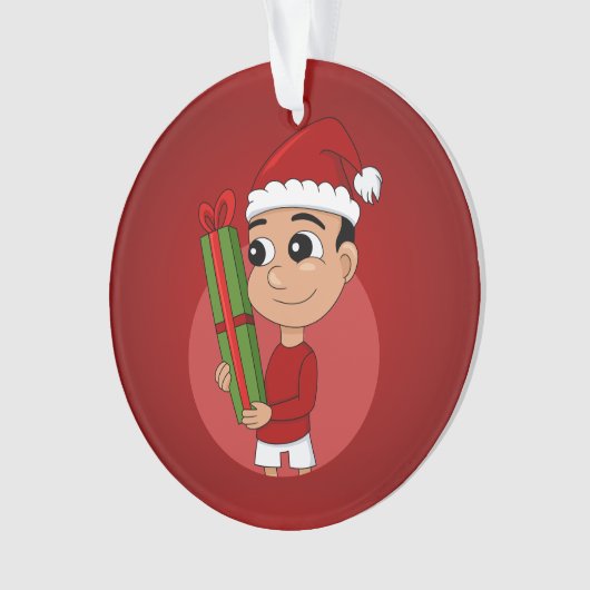Kerstjongetensornament cartoon ornament (voorkant)