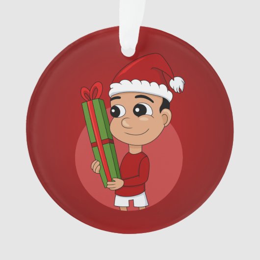 Kerstjongetensornament cartoon ornament (voorkant)