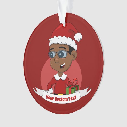 Kerstjongetensornament cartoon ornament (voorkant)