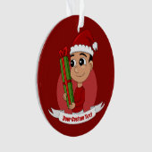 Kerstjongetensornament cartoon ornament (voorkant)