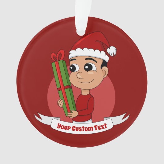 Kerstjongetensornament cartoon ornament (voorkant)