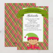 Kerstjongetje Elf - Uitnodiging tot Baby shower (Voorkant / Achterkant)