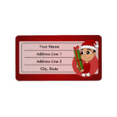 Kerstjongetlabel cartoon etiket (Voorkant)