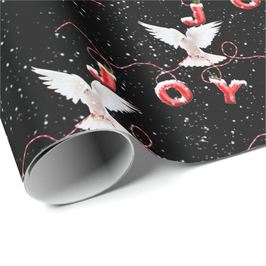 Kerstjoy Dove en Snowflakes Cadeaupapier (Rol Hoek)