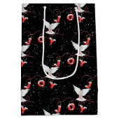Kerstjoy Dove en Snowflakes Medium Cadeauzakje (Achterkant)