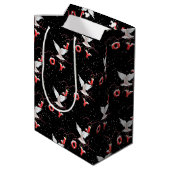 Kerstjoy Dove en Snowflakes Medium Cadeauzakje (Achterkant Gekanteld)
