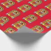 kerstjukebox cadeaupapier (Hoek)