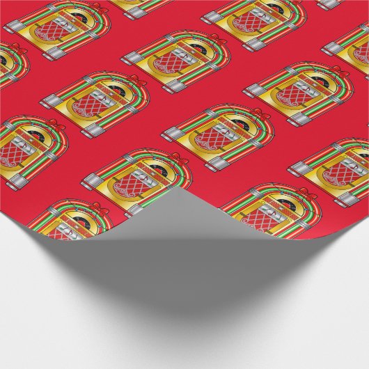 kerstjukebox cadeaupapier (Hoek)