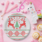 kerstjumperstijl breipatroon papieren bordje (Feest)