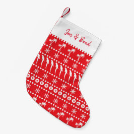 Kerstjumperstijlparrots en palmbomen rood kleine kerstsok