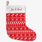 Kerstjumperstijlparrots en palmbomen rood kleine kerstsok (Voorkant)