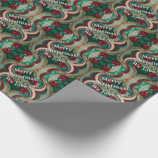 Kerstjuweeltinten Cadeaupapier (Hoek)