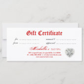 kerstjuwelen cadeaubon Zebra Rood (Achterkant)