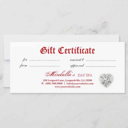 kerstjuwelen cadeaubon Zebra Rood (Achterkant)