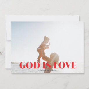 KERSTKAAART met foto en 'GOD is Liefde' kerst reli Feestdagenkaart