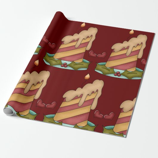 kerstkaarde cadeaupapier (Uitgerold)