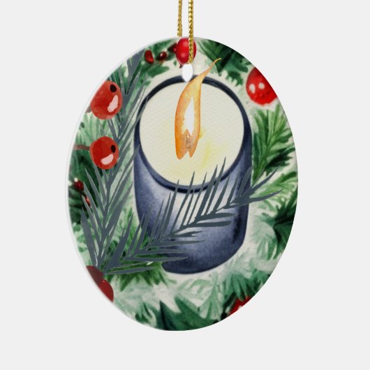 kerstkaarde keramisch ornament (Rechts)