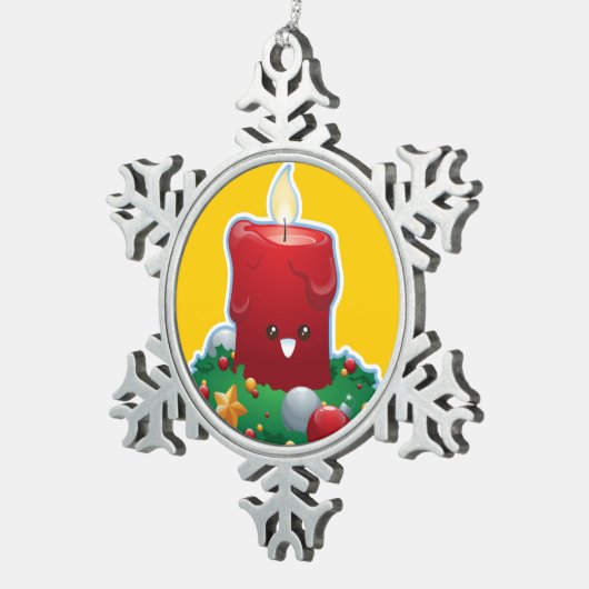 kerstkaarde tin sneeuwvlok ornament (Rechts)