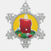 kerstkaarde tin sneeuwvlok ornament (Voorkant)