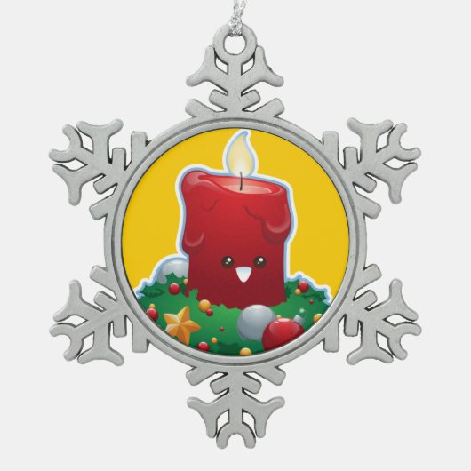 kerstkaarde tin sneeuwvlok ornament (Voorkant)