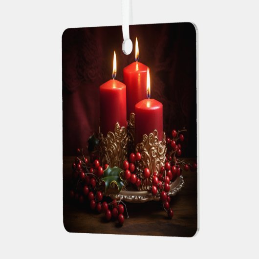 Kerstkaars arrangement vakantie ornament (Voorkant links)