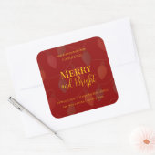 Kerstkaars Bewerkbaar | Merry & Bright Vierkante Sticker (Envelop)
