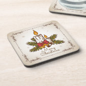   kerstkaars bier onderzetter (Linkerzijde)