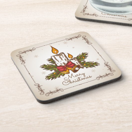   kerstkaars bier onderzetter (Linkerzijde)