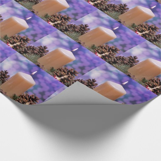 kerstkaars cadeaupapier (Hoek)