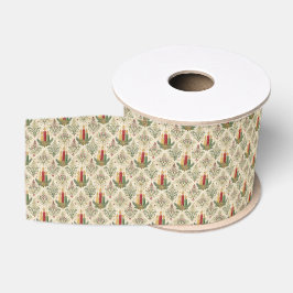 Kerstkaars Damast Patroon Naadloos Vintage Grosgrain Lint