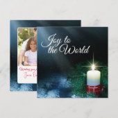 Kerstkaars en  familiefoto feestdagenkaart (Voorkant / Achterkant)